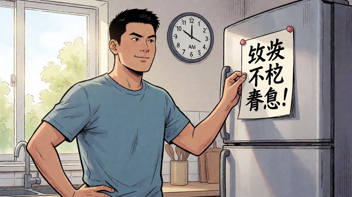 早晨信心爆棚，贴下减肥宣言
