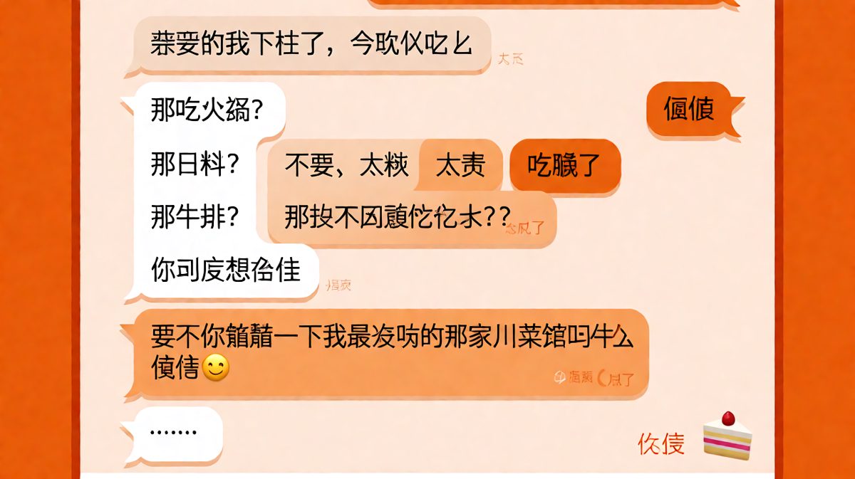 经典'随便'陷阱——男生一句随便，逼疯整个晚餐决策链