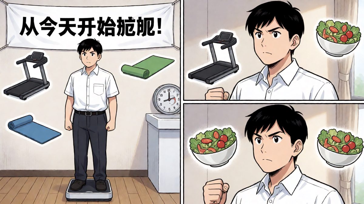 第一天：斗志昂扬立下减肥誓言