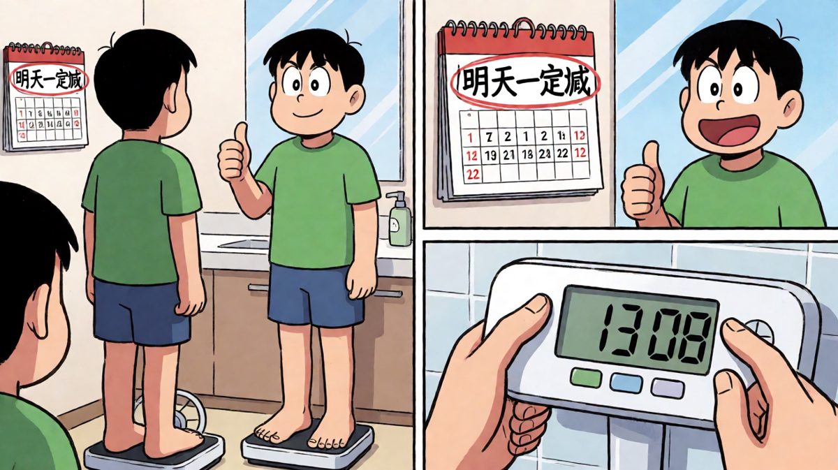 第二天：体重上涨，安慰自己明天再减