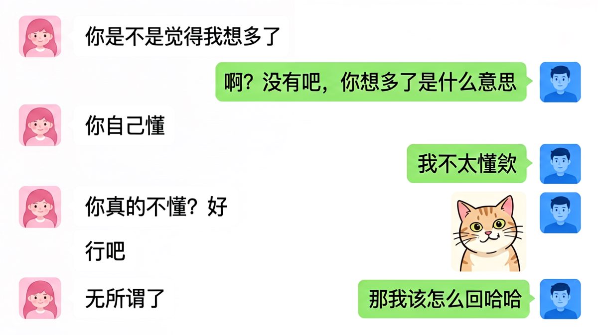 当女生说'你不懂'，男生已经死定了。