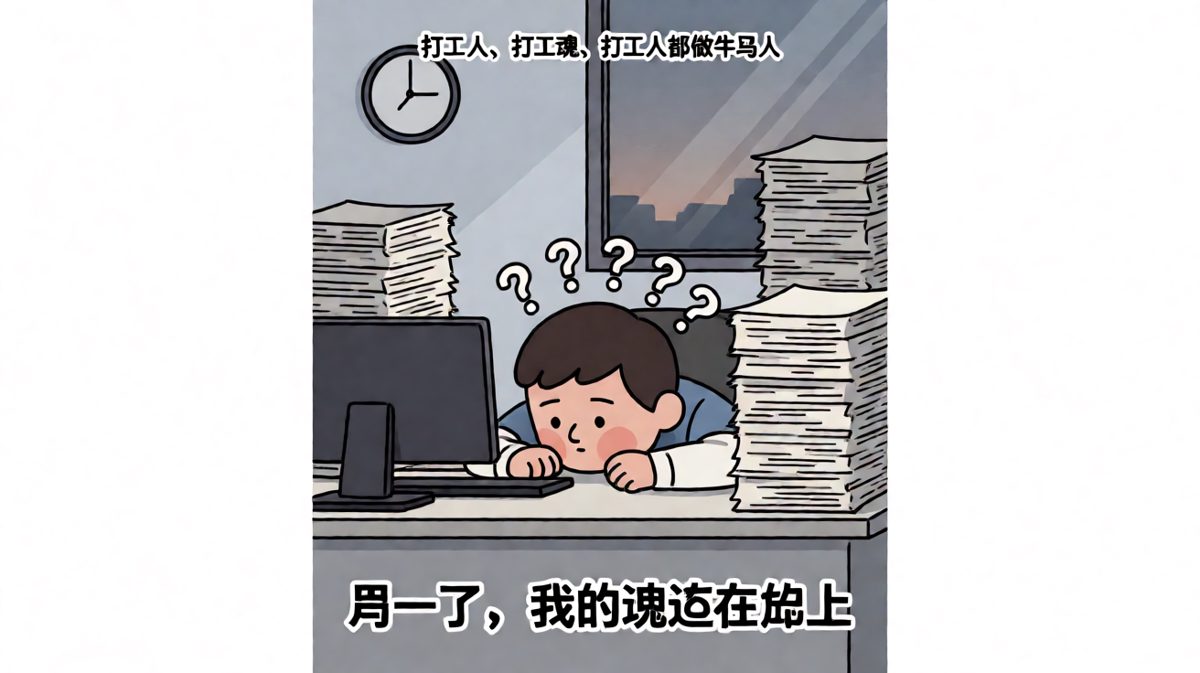 周一早晨灵魂出窍的打工人日常写照