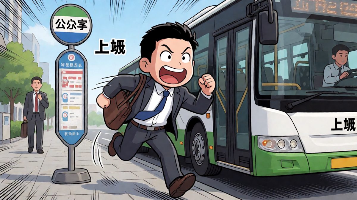 看到公交了！冲啊！