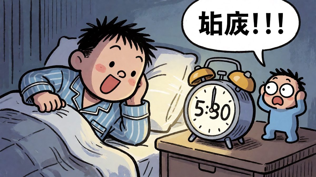 凌晨五点，闹钟准时咆哮，主角一脸崩溃