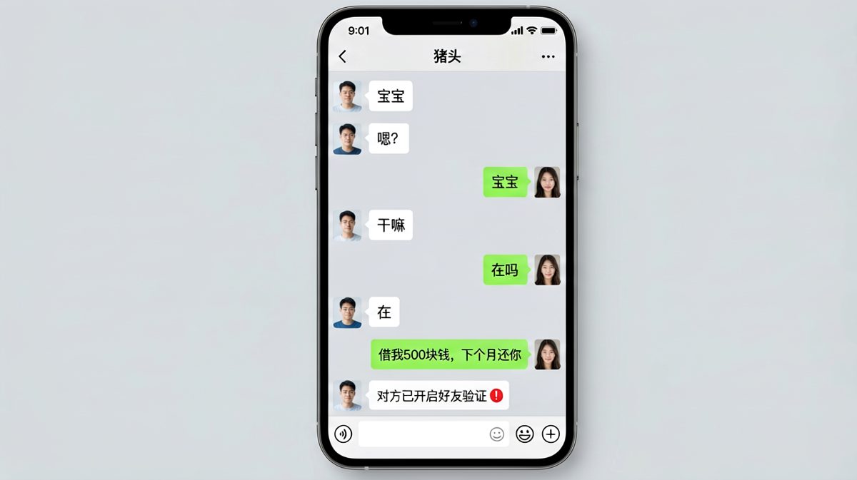 亲昵只是铺垫，要钱才是目的。