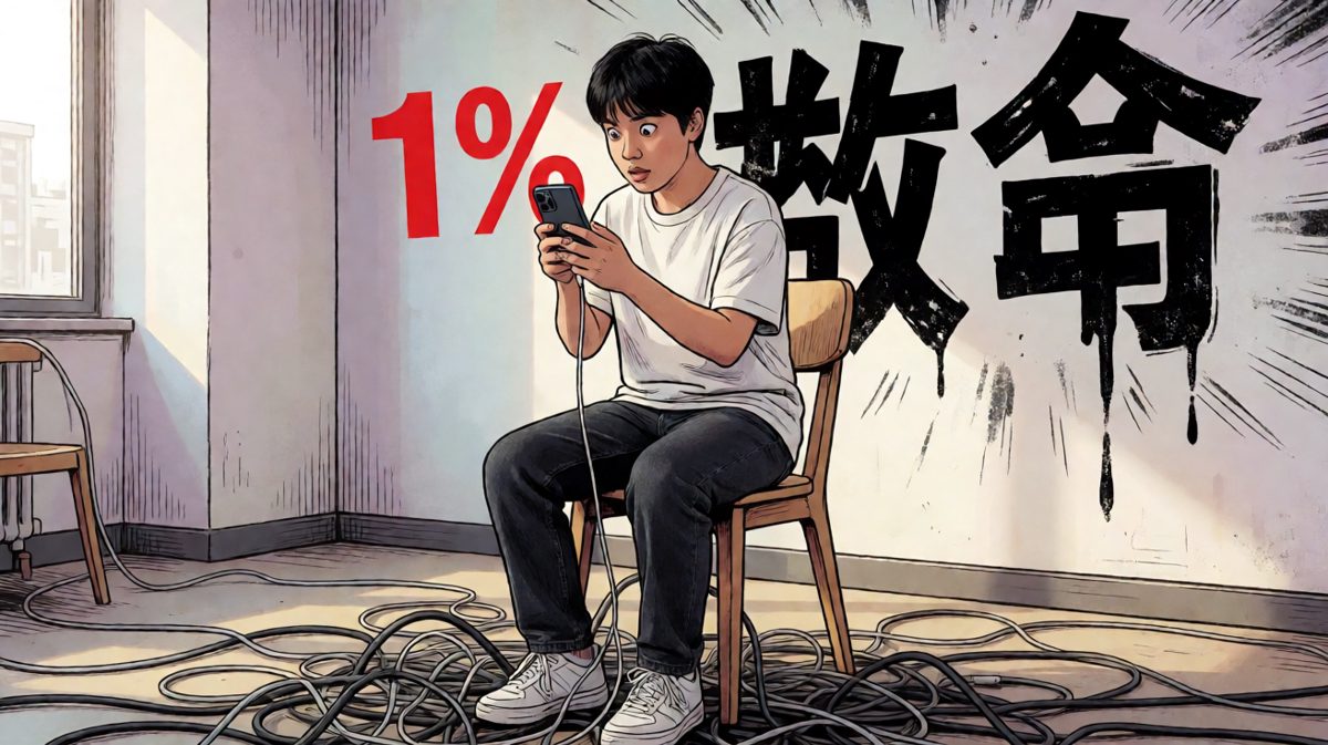 手机1%电量时的慌张，不亚于银行卡余额1块。