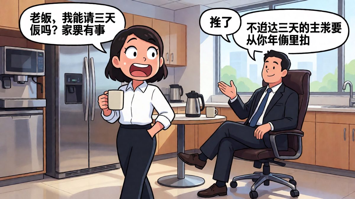 请假三天扣三天年假，老板算盘打得精