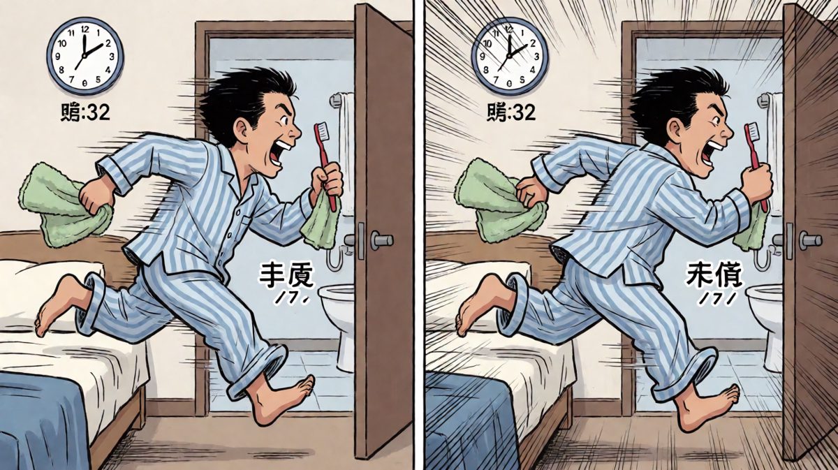 分秒必争！刷牙洗脸一气呵成！
