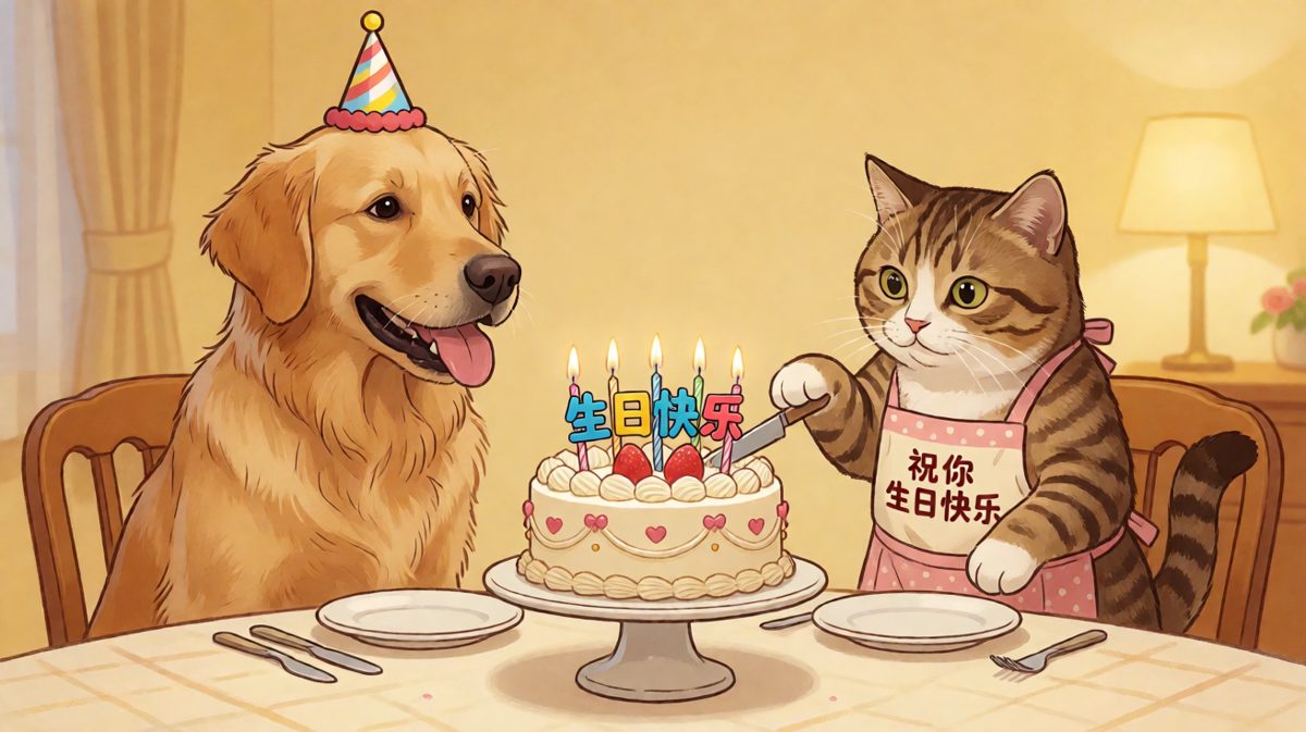 说好给我过生日的，蛋糕呢？我的蛋糕呢？