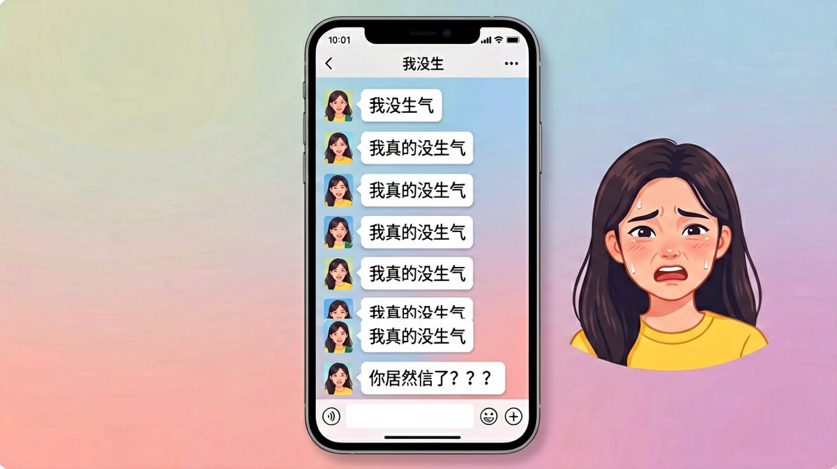 她连发七遍没生气，结果第七条就暴露了