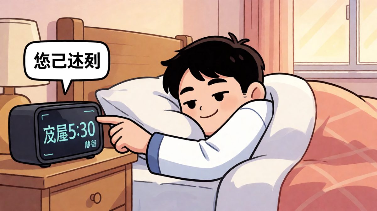 闹钟坏了也不在乎，关了就睡！