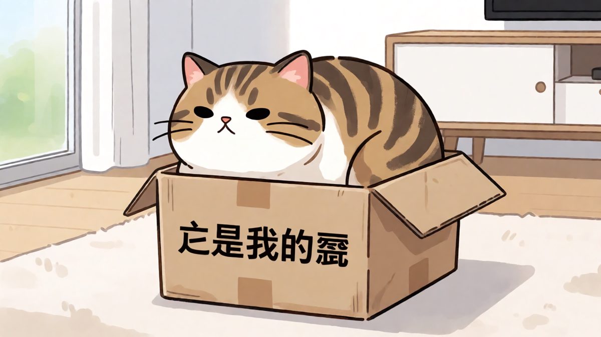 猫咪：此箱乃吾之宝座，闲人免进。