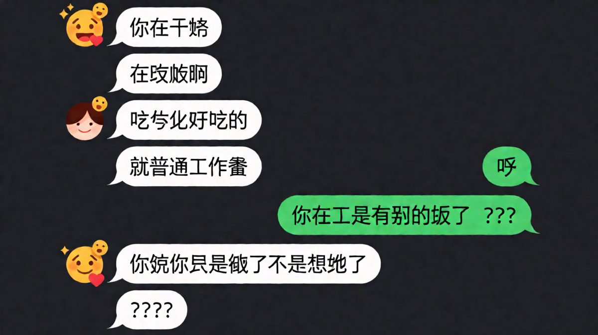 一句'普通的饭'引出一连串脑补大戏，女生把男友逼到逻辑死角。