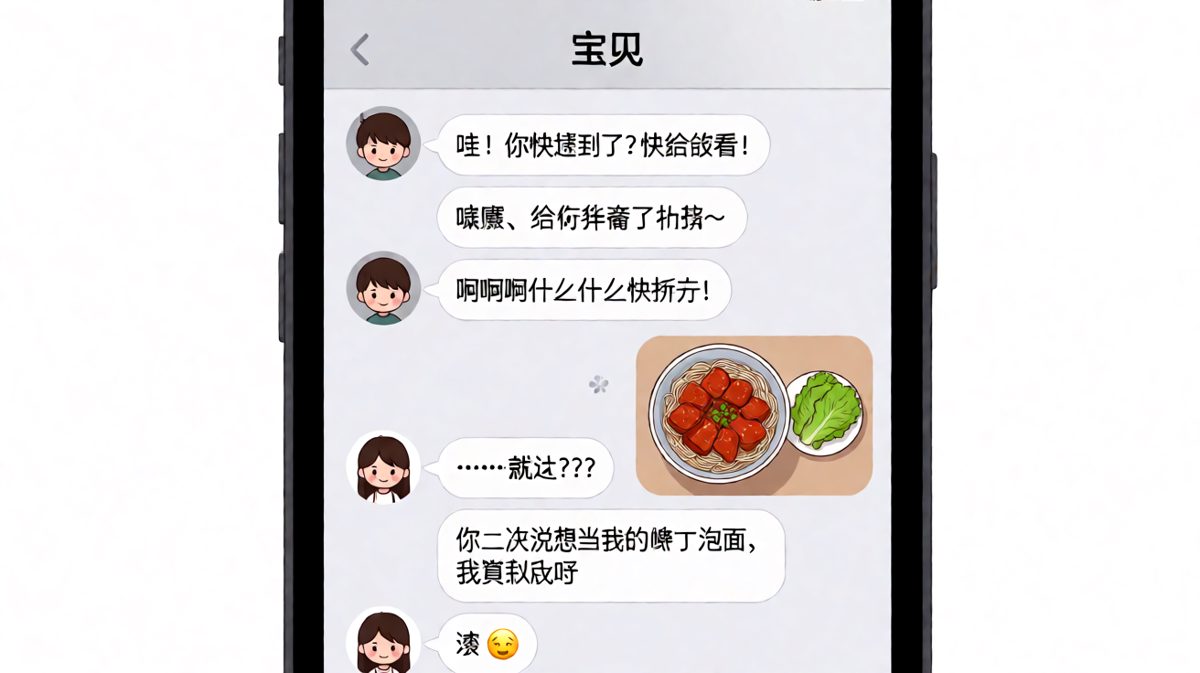 精心准备的生日礼物是一碗泡面，理由是「你说过想当我的唯一泡面」。
