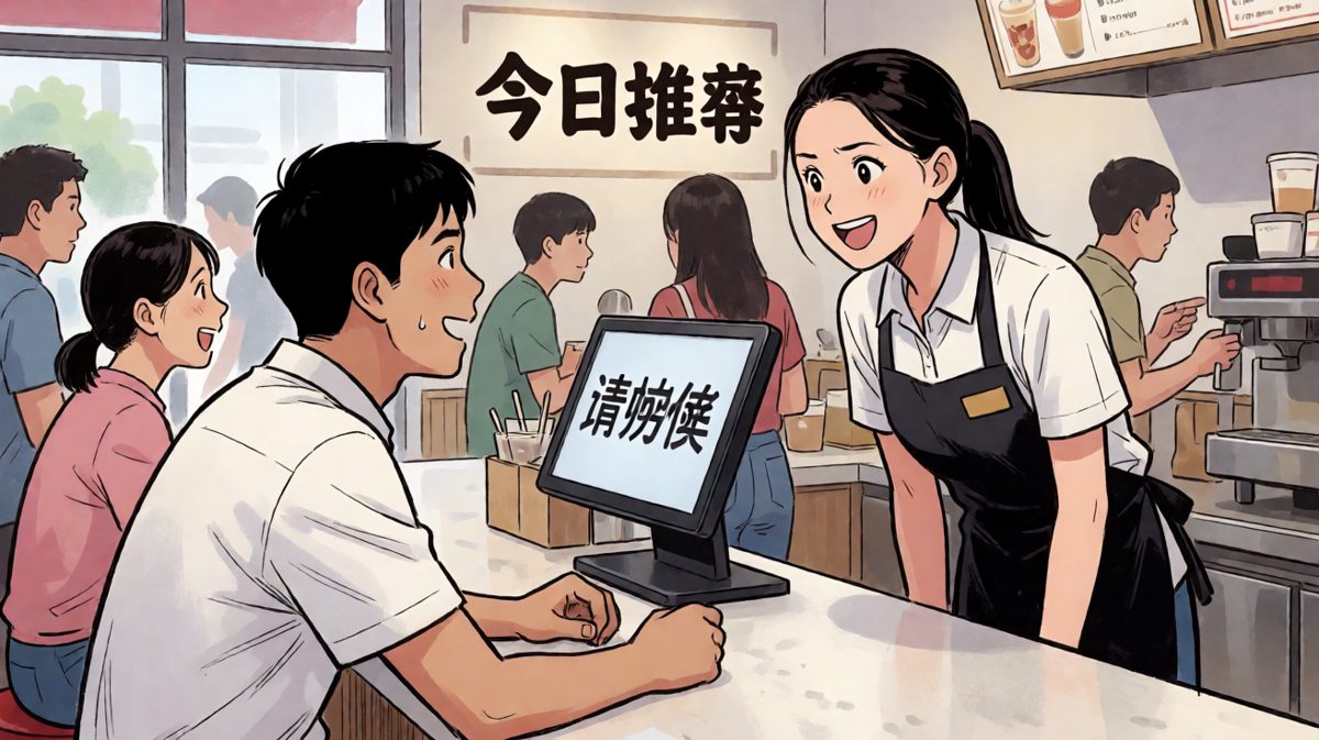 轮到他点单时，小陈紧张到口误说成了'我要一杯……呃……不要！'