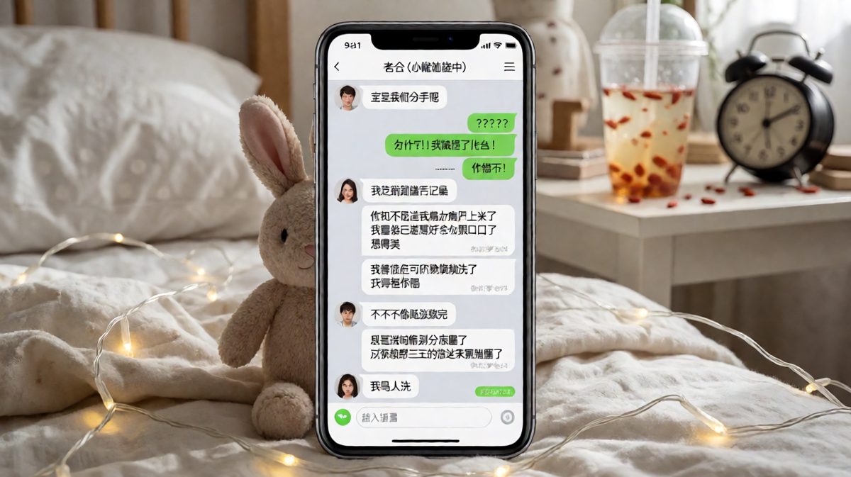 '分手'两个字打出来，她连跟妈说的话都编好了