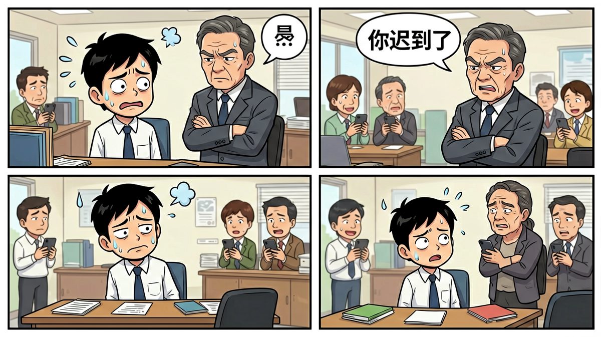 领导：……你来了啊。