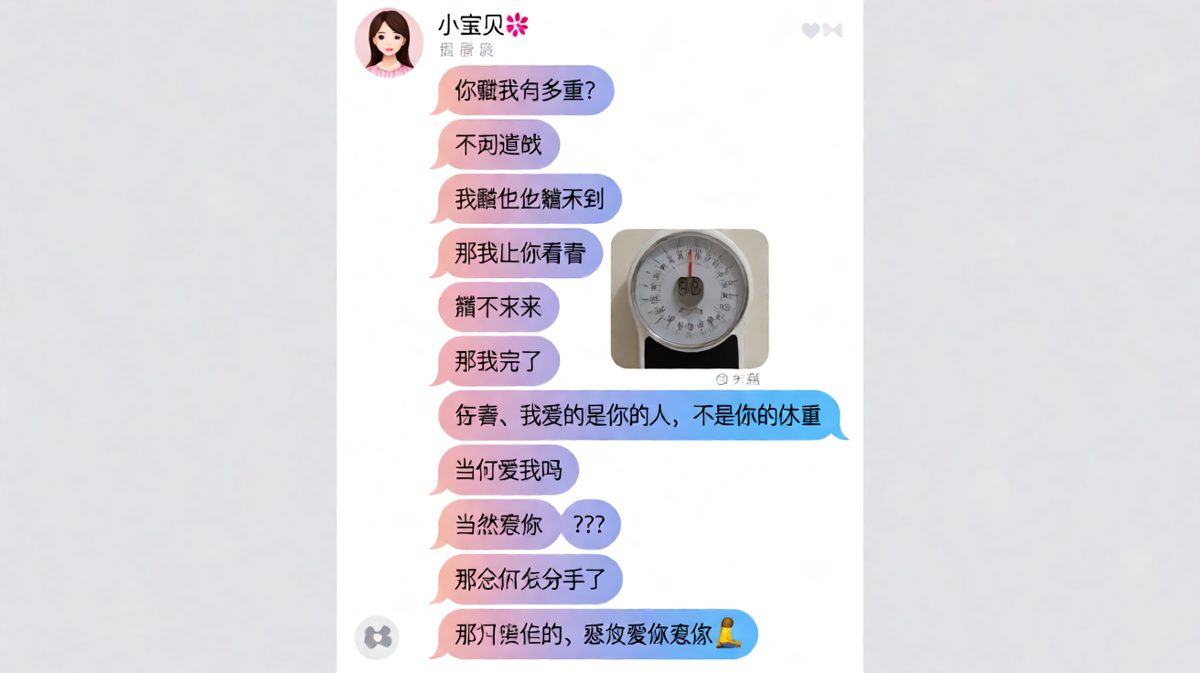 体重送命题求生记：你以为她要分手，其实她在秀恩爱。