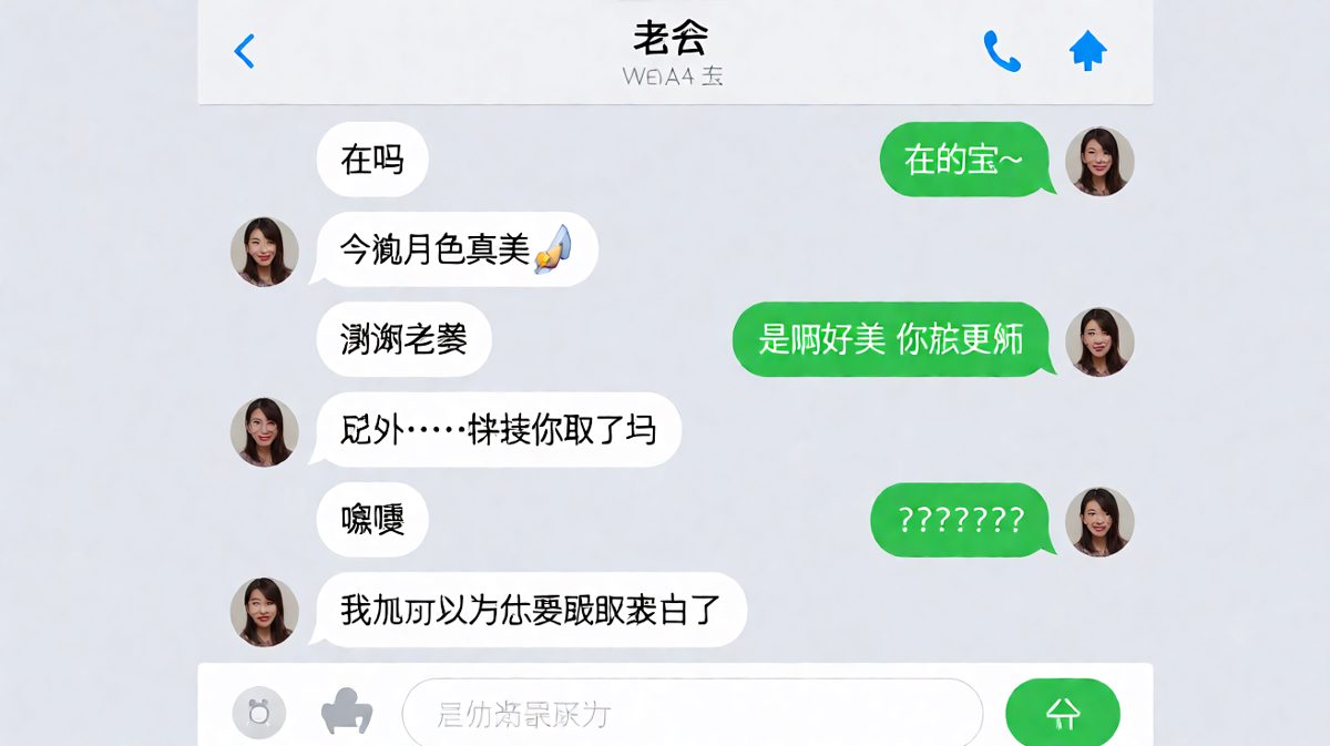 铺垫了三轮浪漫氛围，最后一句「快递取了吗」把所有情话打回原形