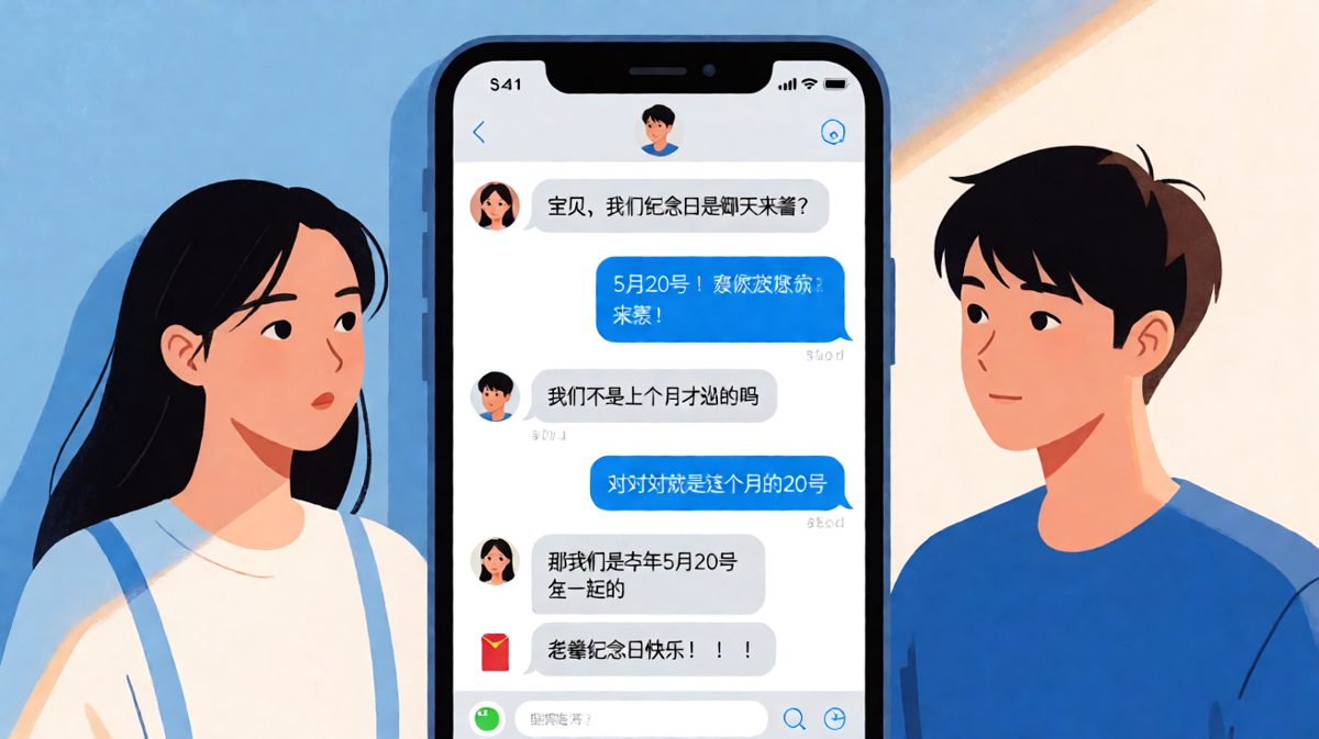 纪念日保卫战：男生凭直觉硬撑，结果越描越黑。