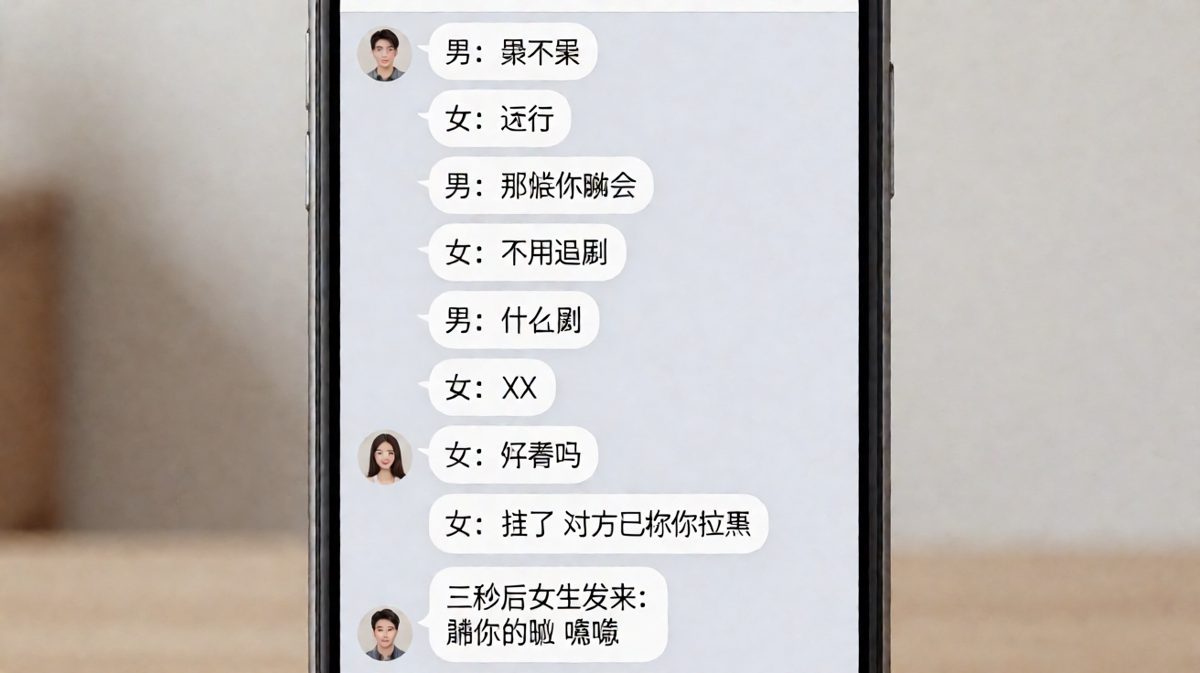 男方热情搭话被冷处理，最后发现是女友开的玩笑