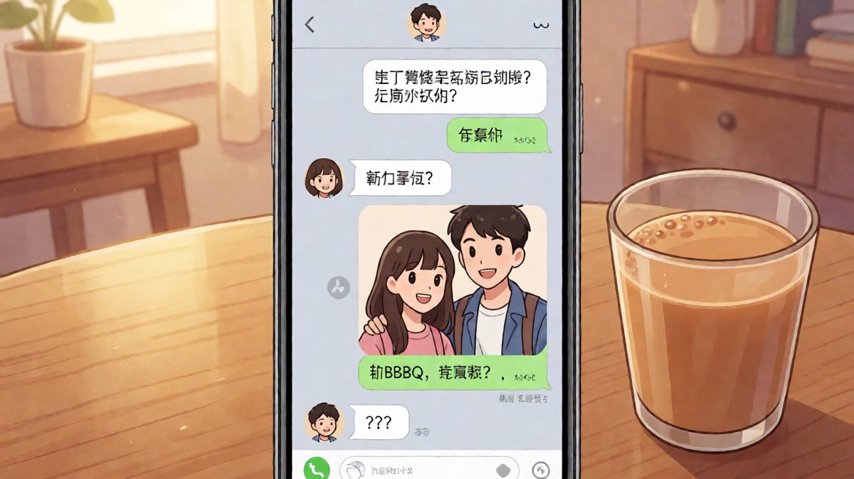 男生小心翼翼问能不能吃夜宵，女神一句「看你咯」让他以为获准了，结果她已经在吃烤肉——反转来得猝不及防。