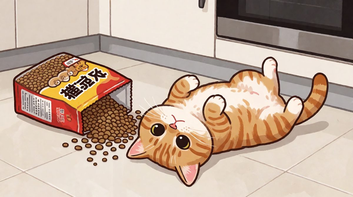 猫：不是我偷吃的，是袋子先动的手！