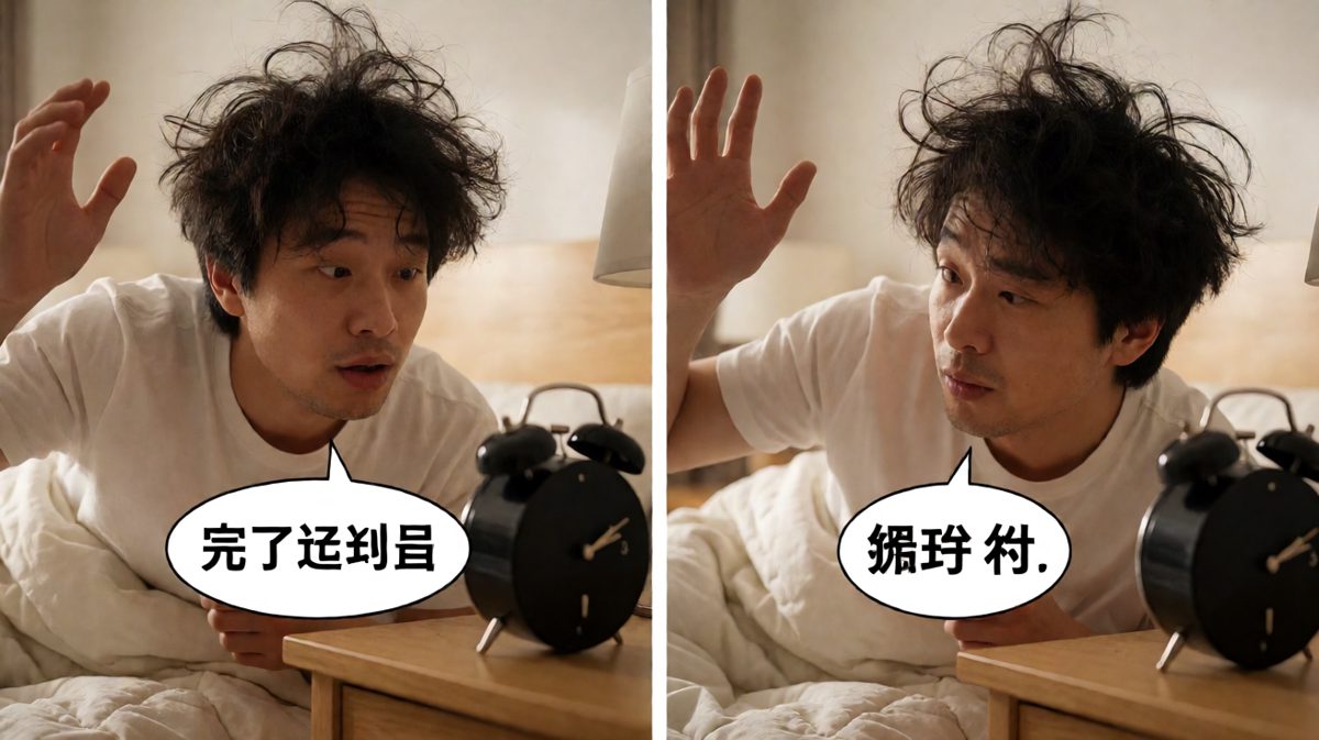 阿强从梦中惊醒，以为上班要迟到了