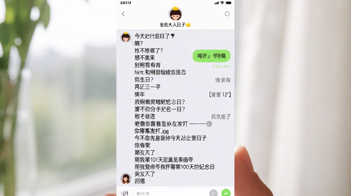 男生靠'纪念日'求生欲答题，最终被100次夸好看的标准逼到闭嘴。