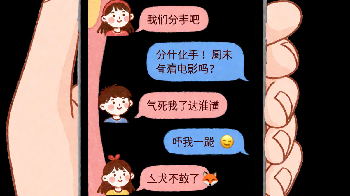 女生假装提分手吓男生，结果发错人，男生以为看电影邀约