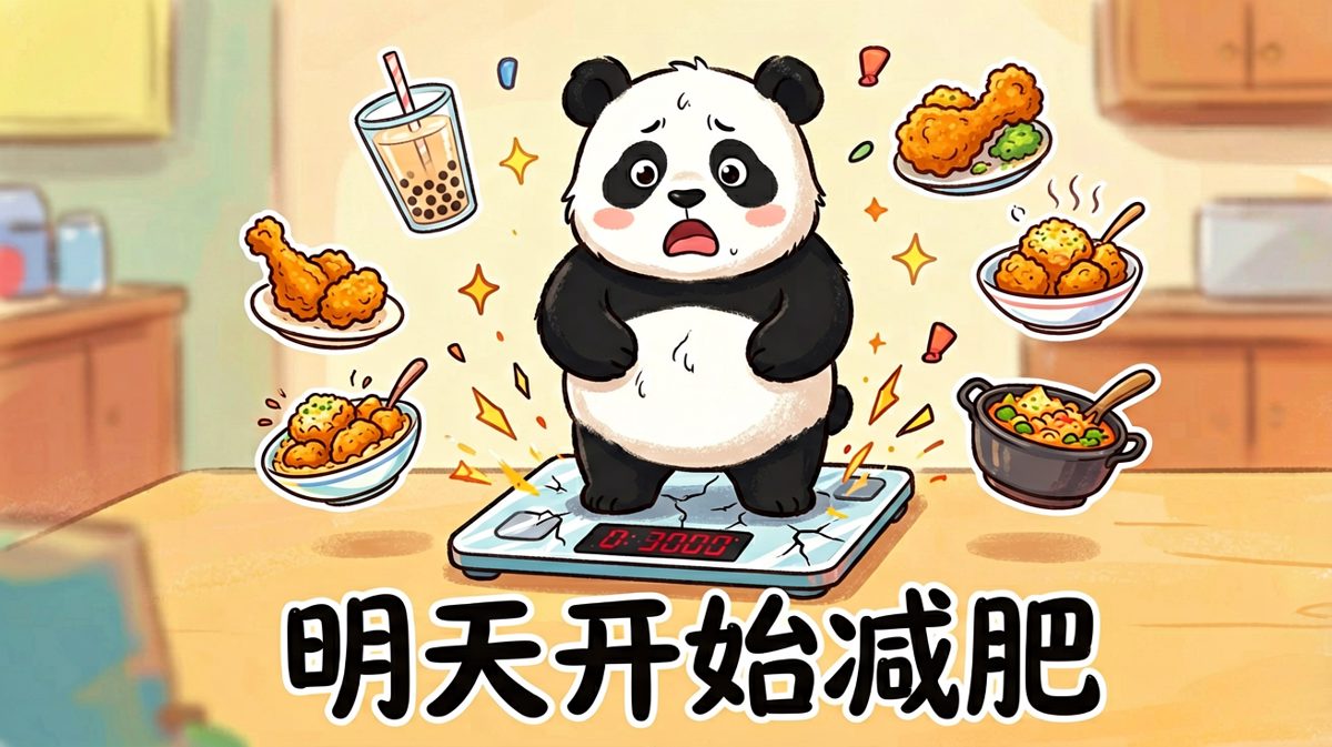 减肥计划的经典开头，永远停留在明天。