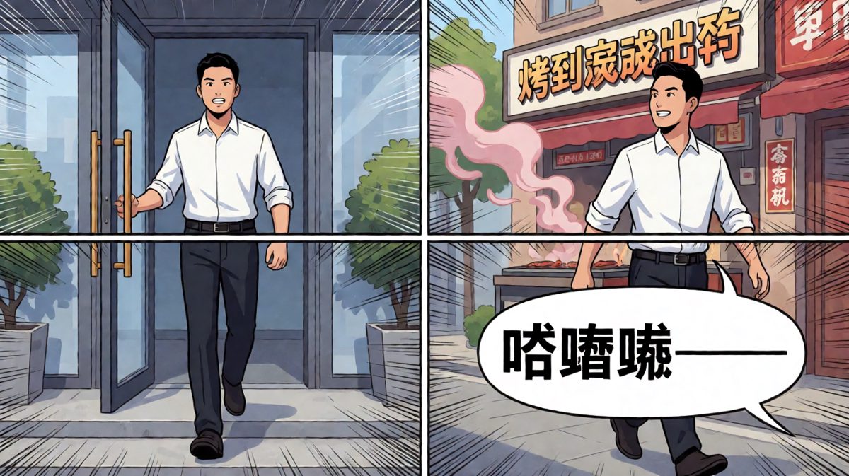 坚定的减肥决心在烤肉香气面前开始动摇
