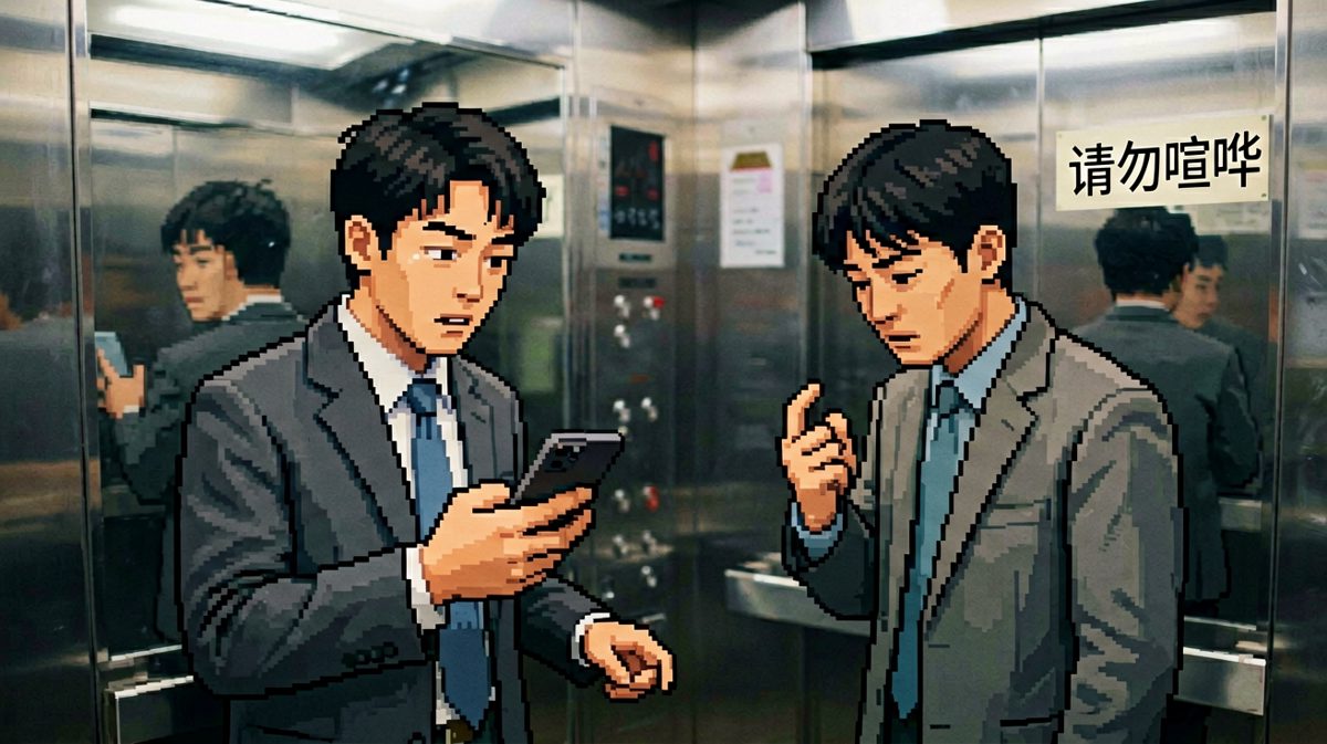 社恐在电梯遇到邻居的标准演出。
