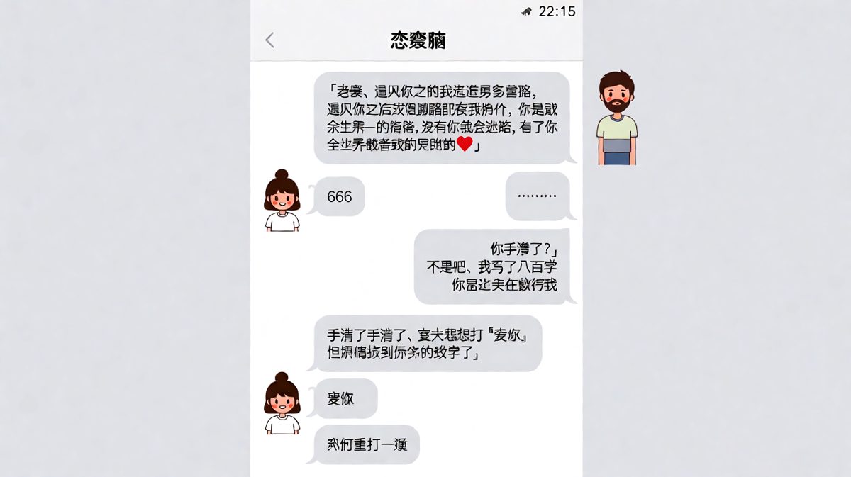 八百字深情告白换来一个「666」，手滑才是最大反派。