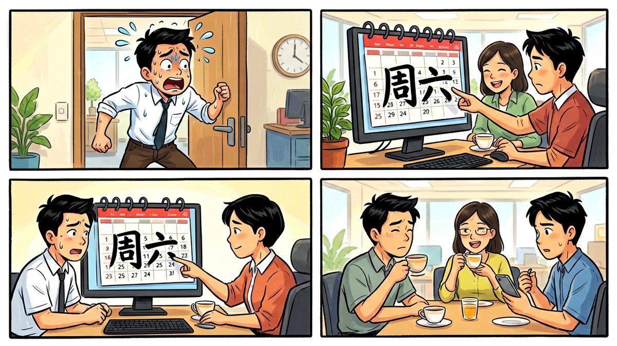 同事淡淡一句：哥，今天周六啊