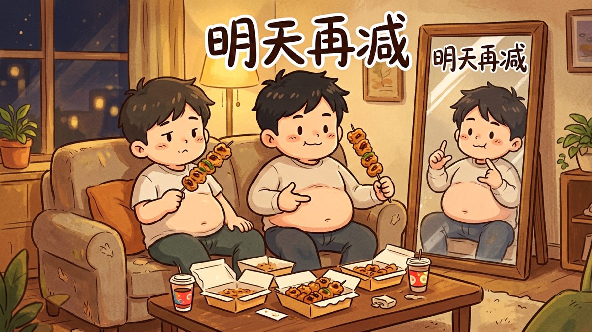 吃饱喝足，减肥？明天再说吧！