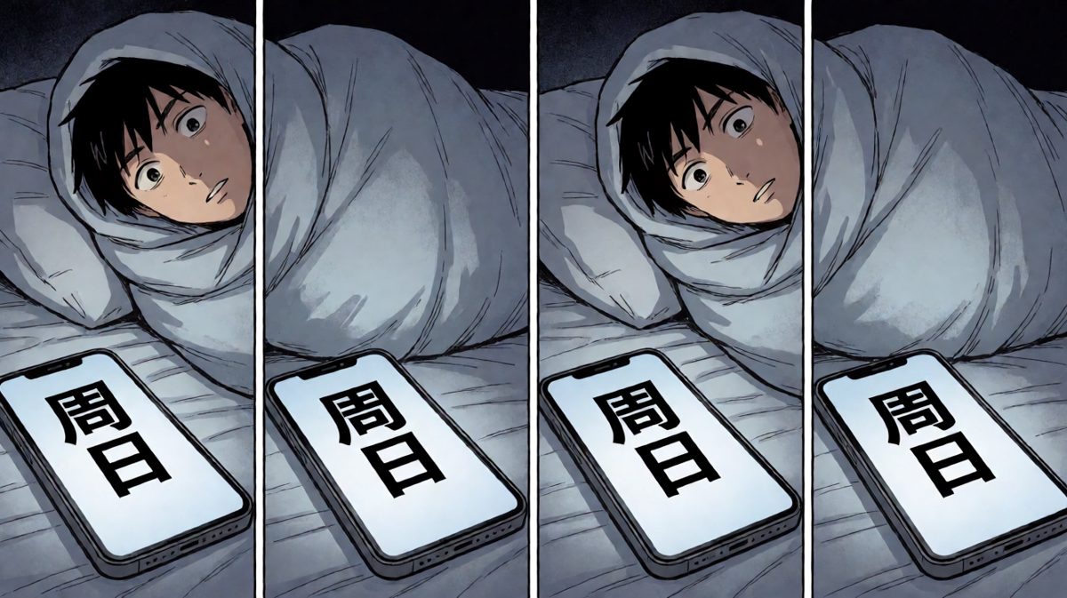 手机弹出消息才惊觉今天是周日——一周最努力的早晨，全部白费。