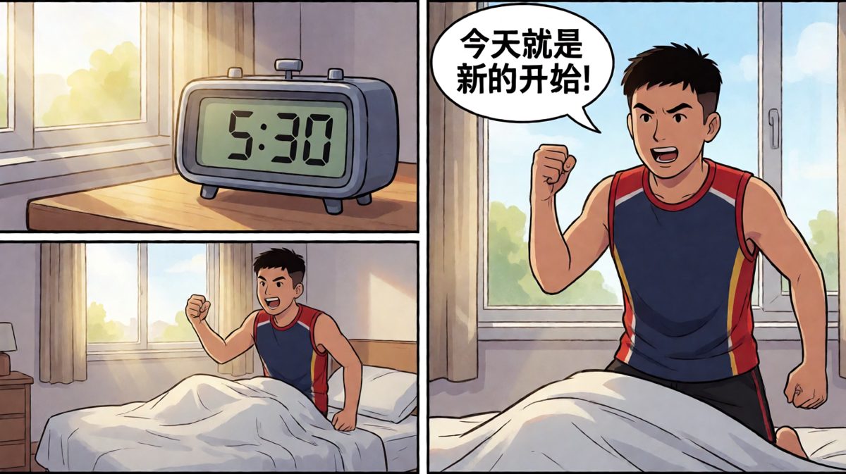 闹钟一响，打工人瞬间燃起晨跑的斗志。