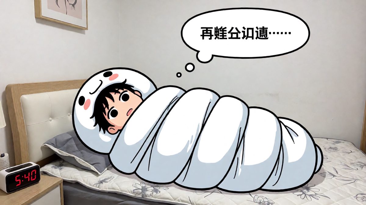 五分钟后，被子说它不想让我走。