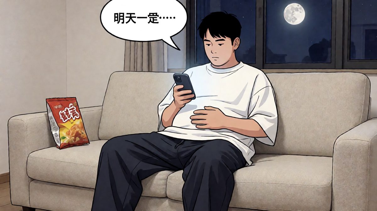 明天一定早起跑步——明天见。