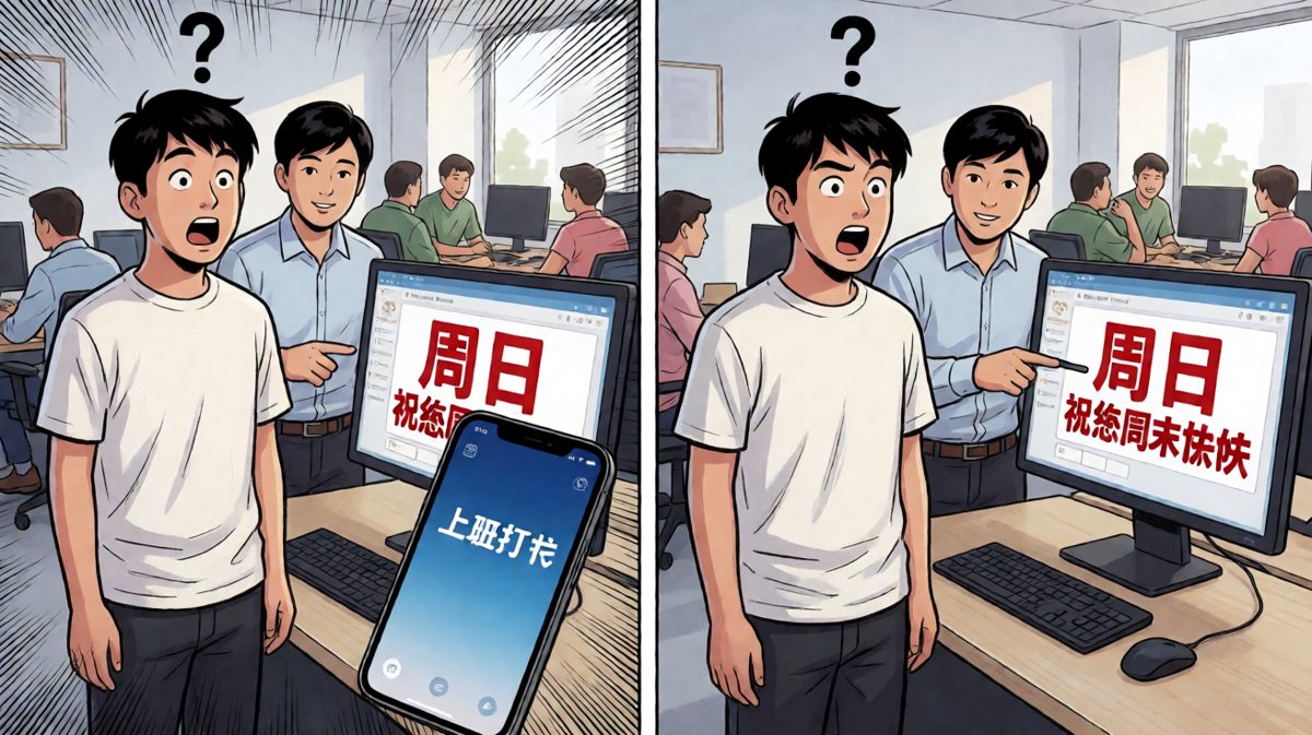 今天是周日……阿杰的世界崩塌了