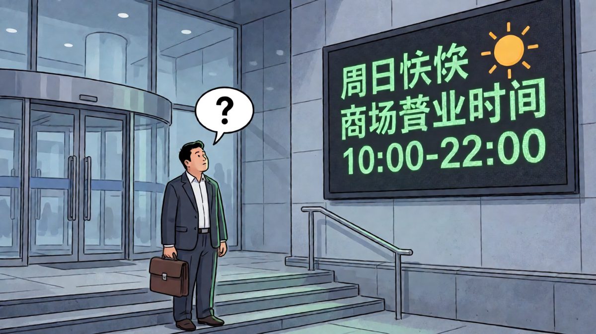 到达公司楼下——等等，这是周日？