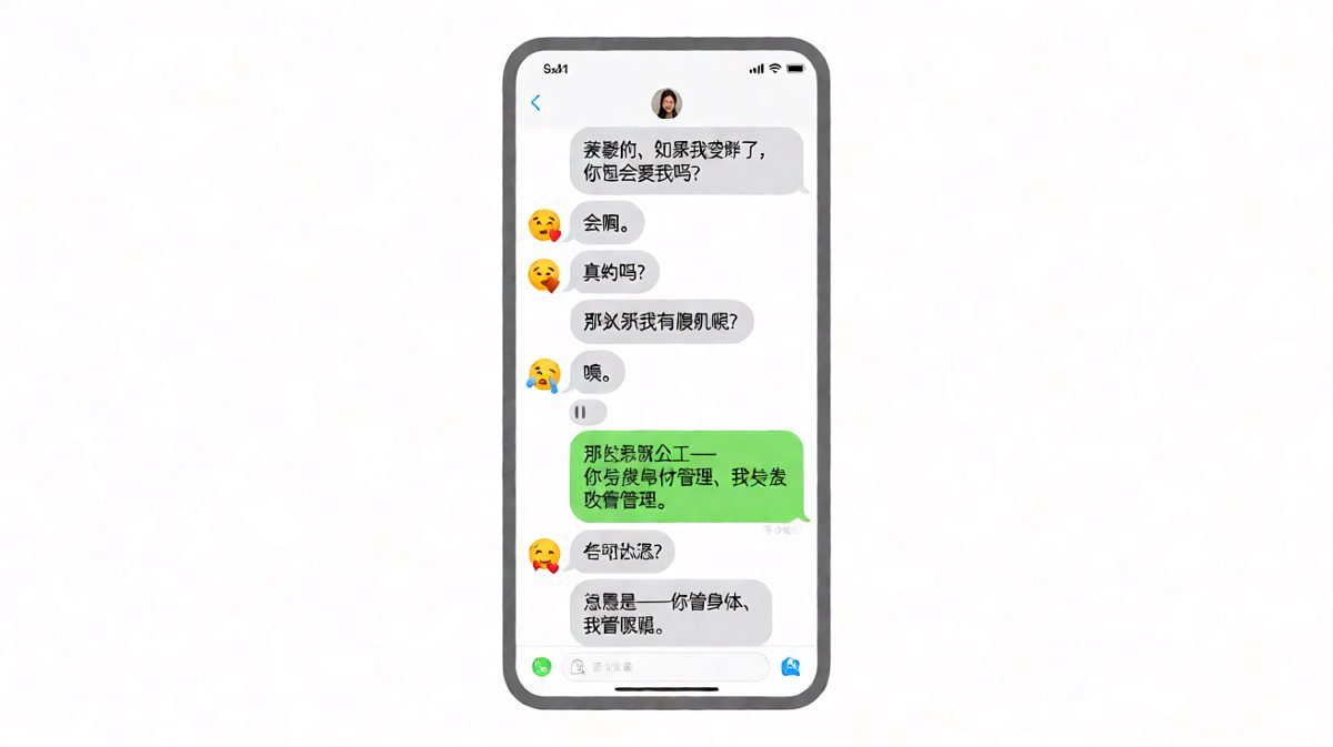 女生问胖了还爱不爱，男友神回复分工明确