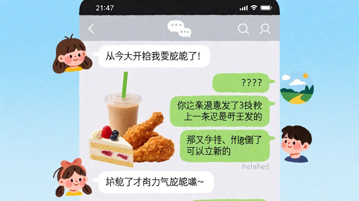 女生发誓减肥三秒后被奶茶打脸，flag立得飞快倒得更快