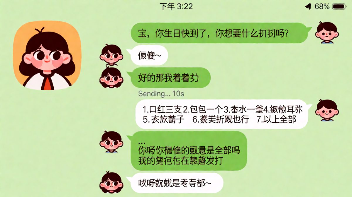 一句随便让男生崩溃，礼物清单直接逼退钱包