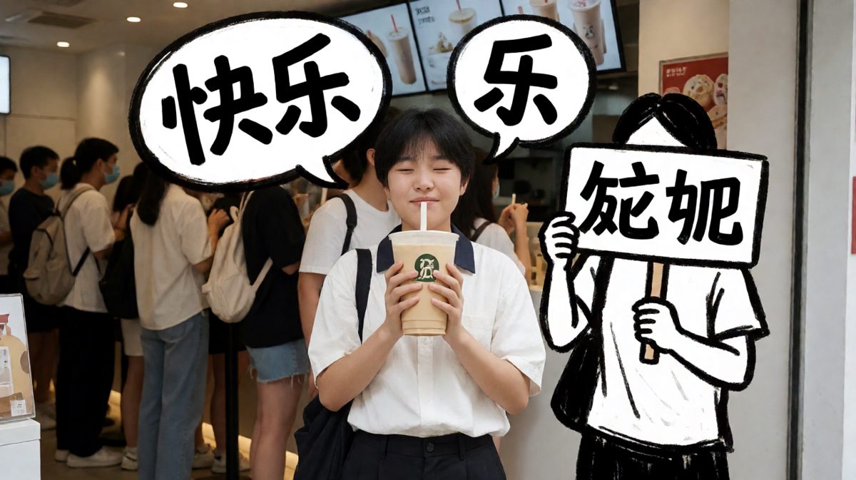 奶茶一口，烦恼没有