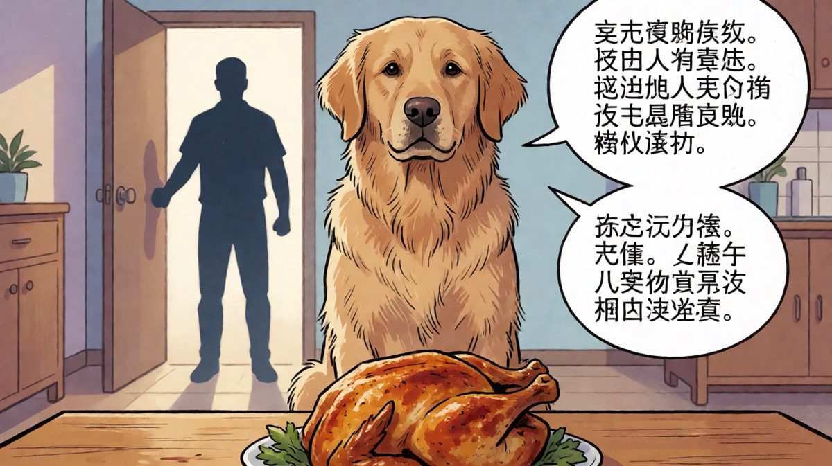 不是我吃的，是风把鸡吹进我嘴里的！
