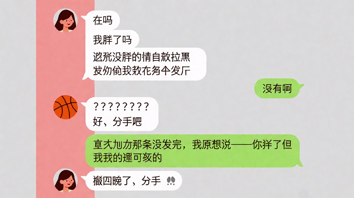 「我说没胖，但你说我胖了，所以分手吧」——经典求生欲失败现场