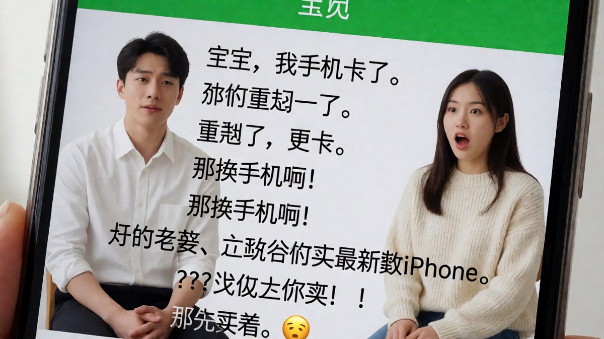 手机卡了：男生一句话引发消费灾难。