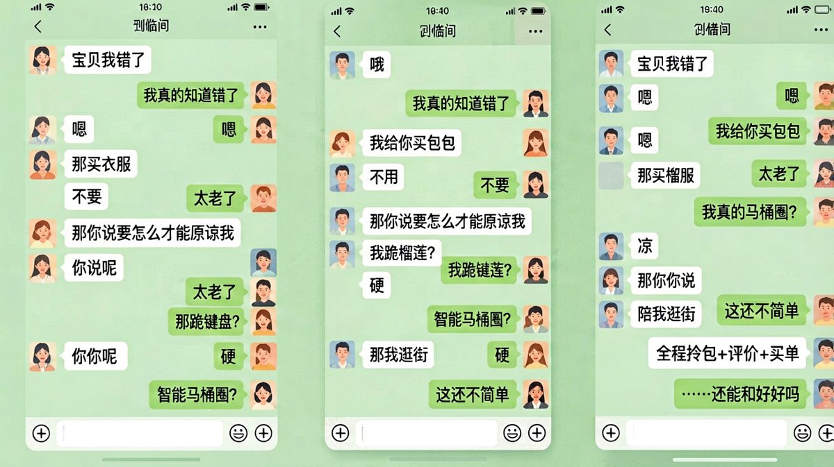 道歉三件套：跪完家电跪逛街，钱包瑟瑟发抖